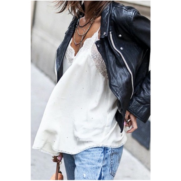 Lace detail with studded dot off shoulder cami top - Picture 2 of 3